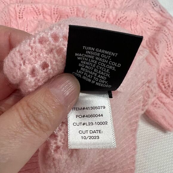 Torrid Pink Pointelle Pullover Short Sleeve Sweater  Sz 1 XL 14 16 Women’s - Picture 7 of 8